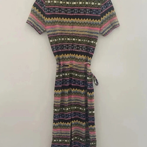Vintage 70s Westover Walker Groovy Print Belted Dress Womens Size 14 (498) - Picture 2 of 5